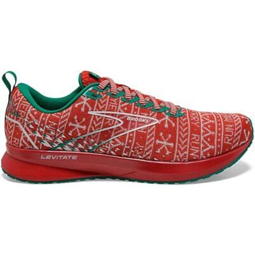 Brooks Men`s Levitate 5 Running Shoes Red/white/green 12 D M US