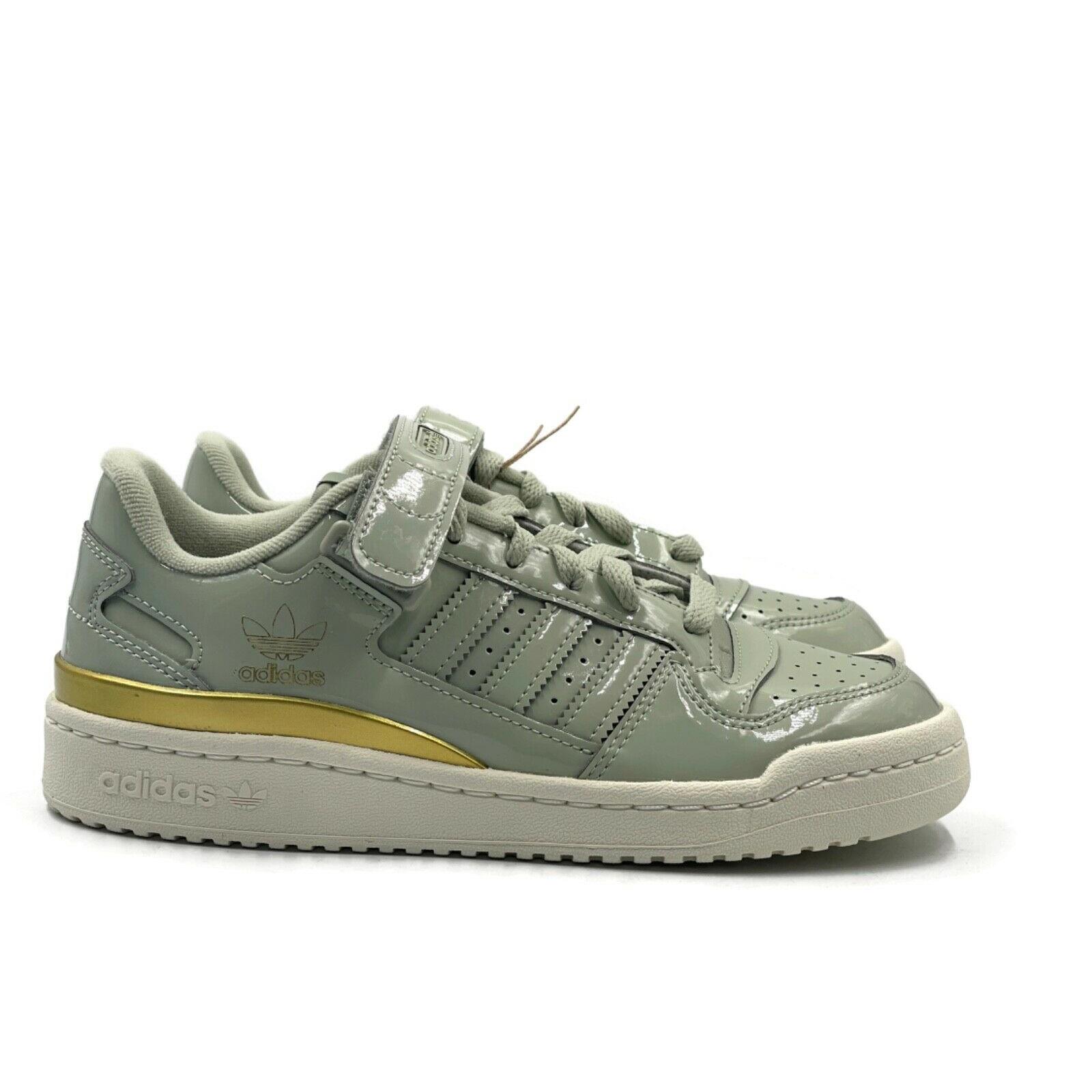 Adidas Forum Low Women Casual Retro Shoe Green Patent White Trainer Sneaker