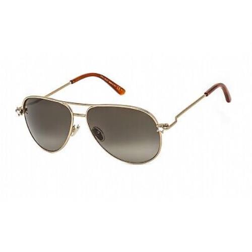Jimmy Choo Sansa J5G HA Sunglasses Gold Frame Brown Gradient Lenses 58mm