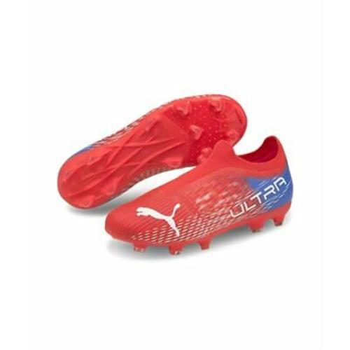 Puma Unisex-child Ultra 3.3 Fg/ag Soccer Shoe Sunblaze-white-bluemazing