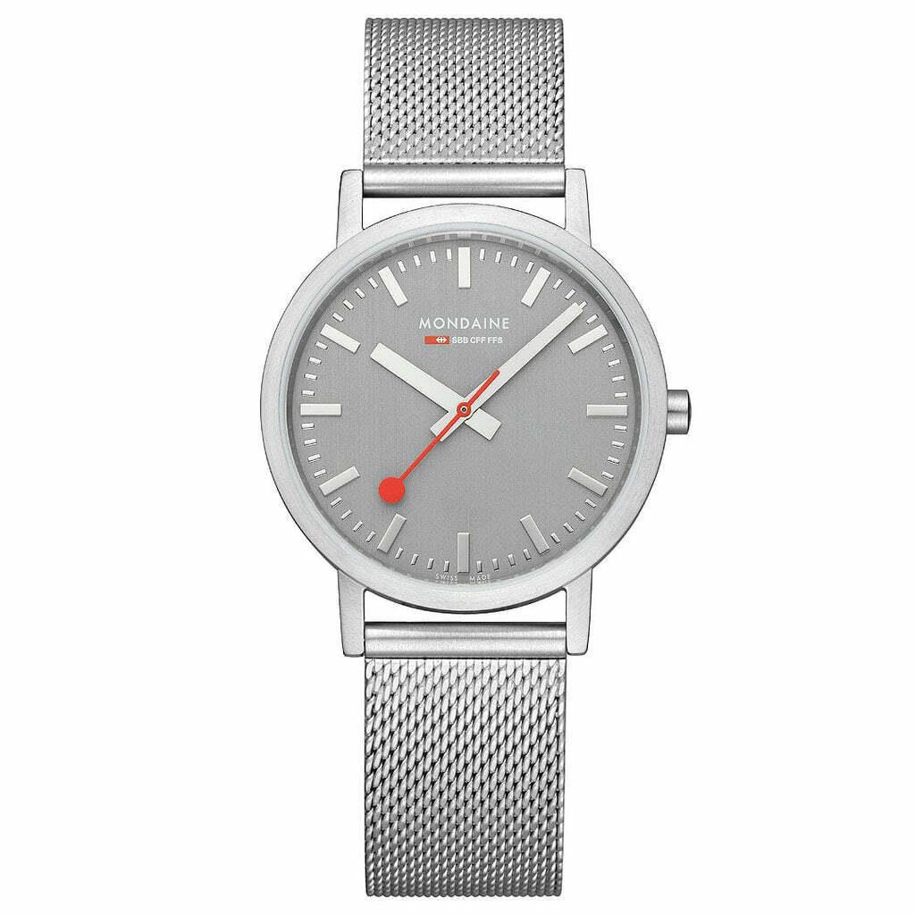 Mondaine A660.30314.80SBJ Classic Gray Dial 36 mm Steel Swiss Quartz Wrist Watch