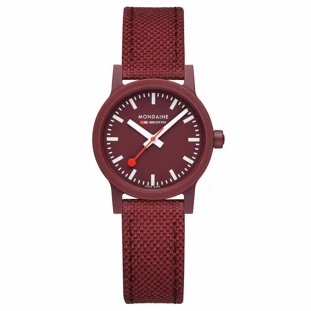 Mondaine MS1.32130.LC Essence 32mm Cherry Red Textile Quartz Women`s Watch