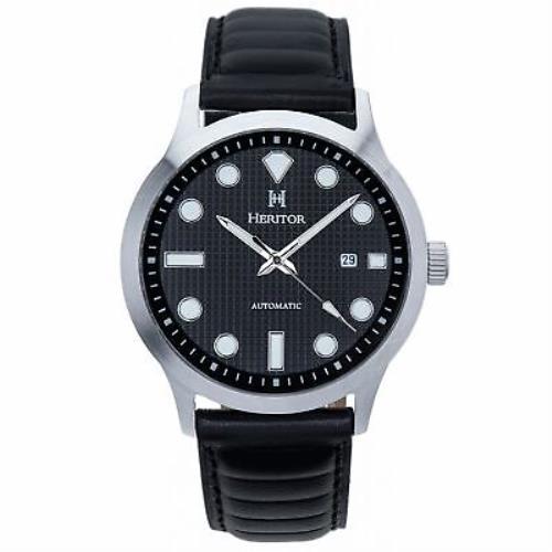 Heritor Automatic Bradford Leather-band Watch W/date - Black