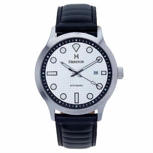 Heritor Automatic Bradford Leather-band Watch W/date - Silver Black