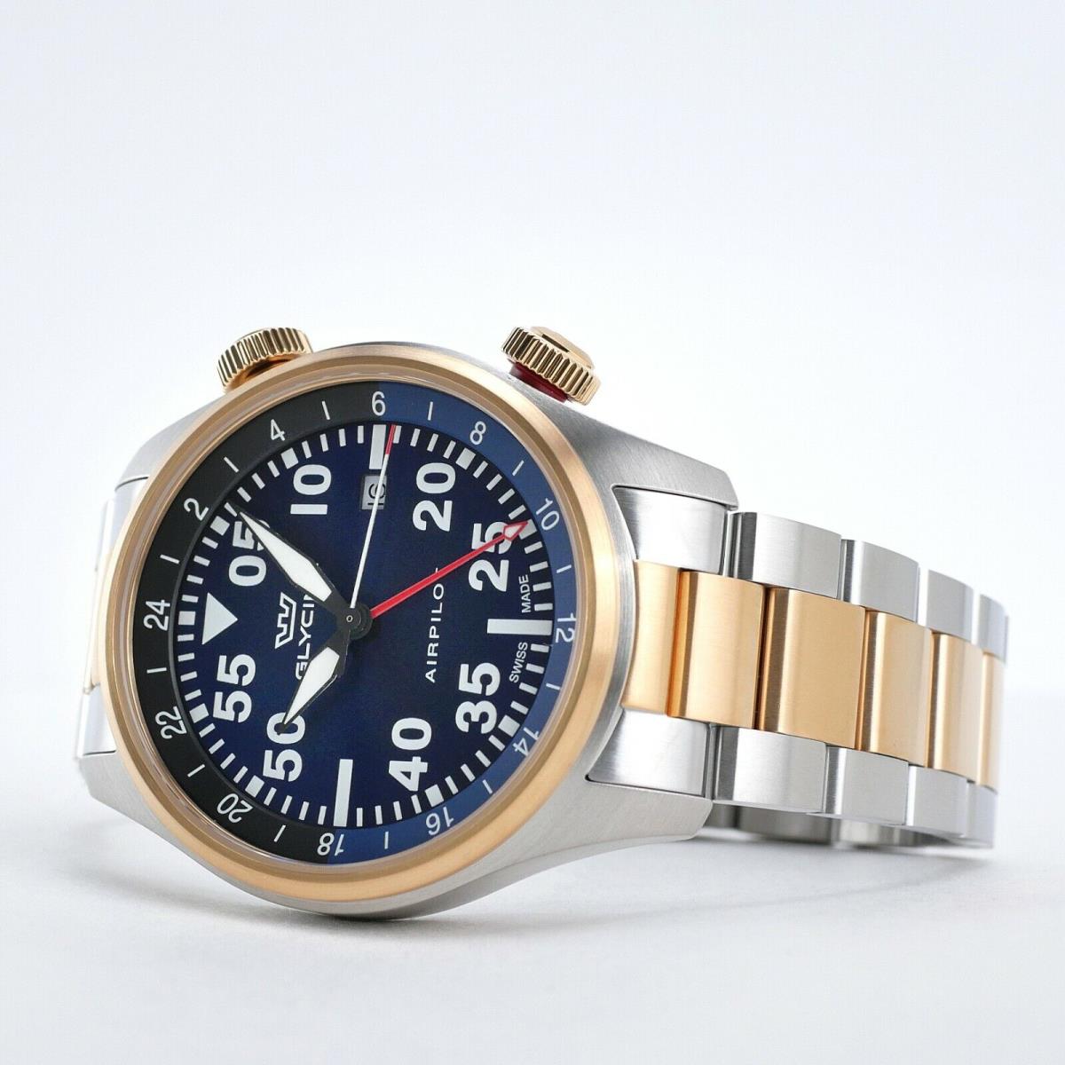 Glycine Airpilot Gmt Swiss Men`s Watch Blue Dial / Two-tone GL0349