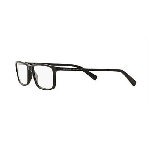 A X Armani Exchange Men`s AX3027 Rectangular Eyeglass Frames - Matte Black/Demo Lens, Frame: Black