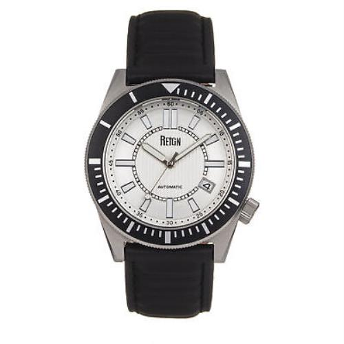 Reign Francis Leather-band Watch W/date - Black/silver