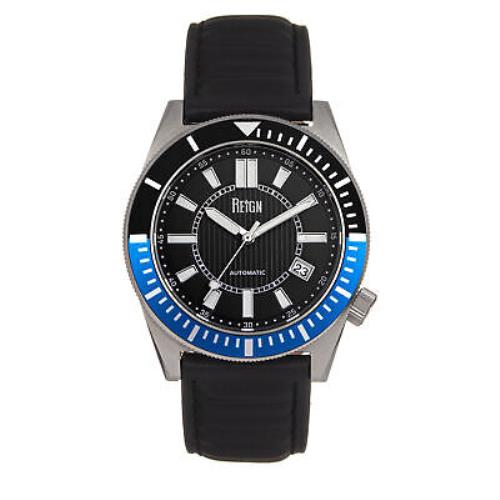 Reign Francis Leather-band Watch W/date - Black/blue