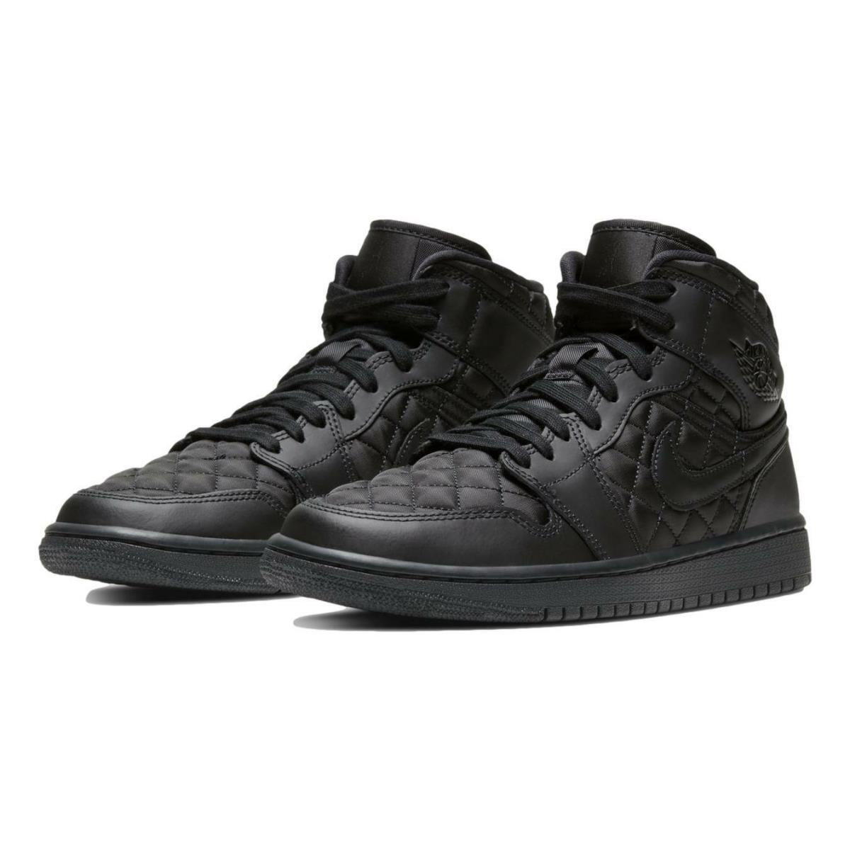 Nike Air Jordan 1 Mid Quilted `triple Black` Women`s Shoes DB6078-001