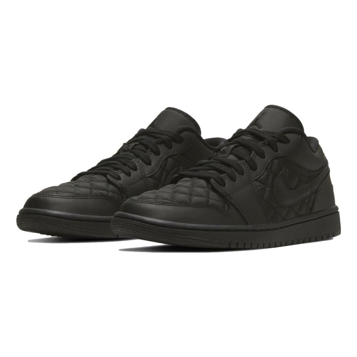 Nike Women`s Air Jordan 1 Low Quilted `triple Black` Shoes DB6480-001