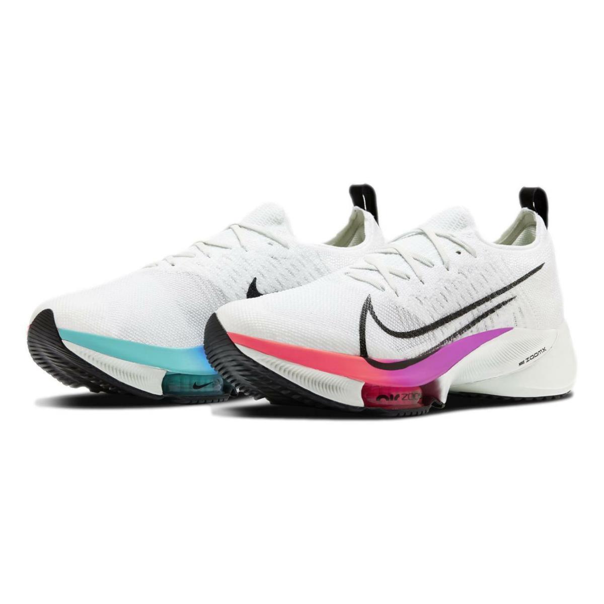 Nike Men`s Air Zoom Tempo Next% Flyknit `white Hyper Violet` Shoes CI9923-100 - White/Black-Hyper Violet