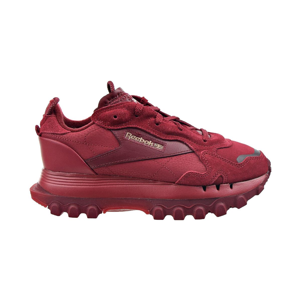 Reebok Cardi B Classic Leather Women`s Shoes H00683 Red Burgundy Sneakers