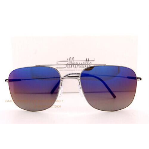 Silhouette sunglasses Graben - Gold Frame, Blue Mirror Gradient Lens 0