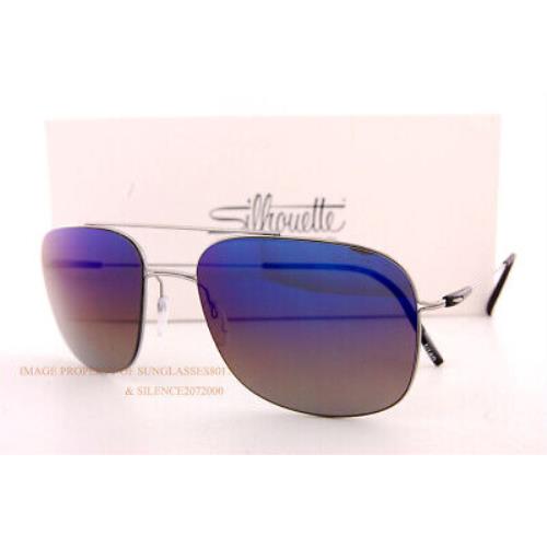 Silhouette Sunglasses Graben 8716 7010 Titanium/blue Mirror Gradient