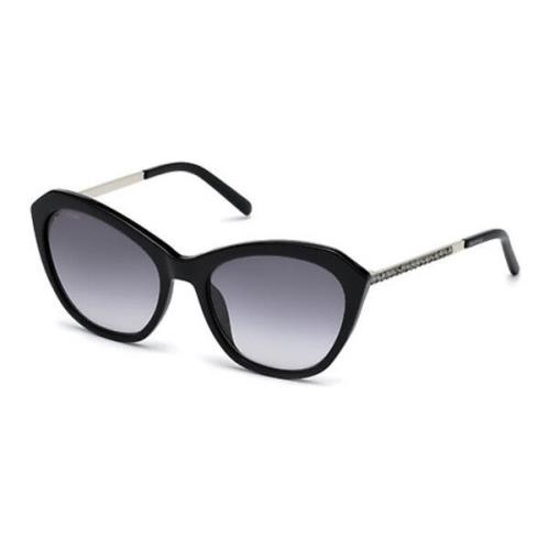 Swarovski Sunglasses SW 143 01B Shiny Black / Gradient Smoke 56mm SK0143