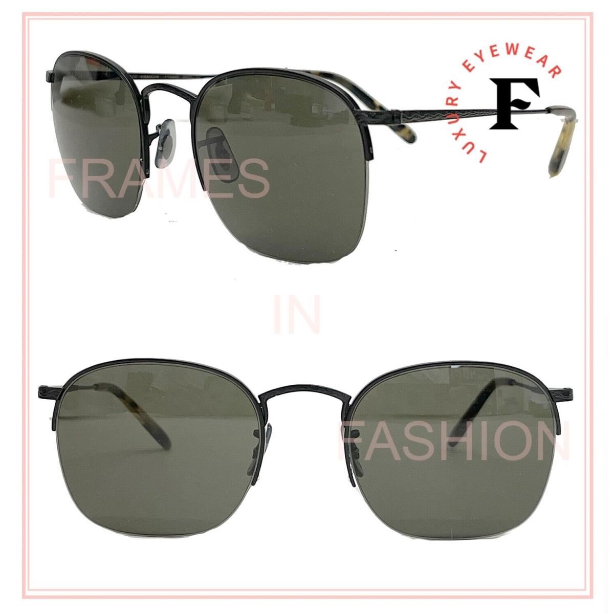 Oliver Peoples Rickman OV1209S 51mm Matte Black G15 Unisex Metal Sunglasses 1209 - 5062/71 , Black Frame, Gray Lens