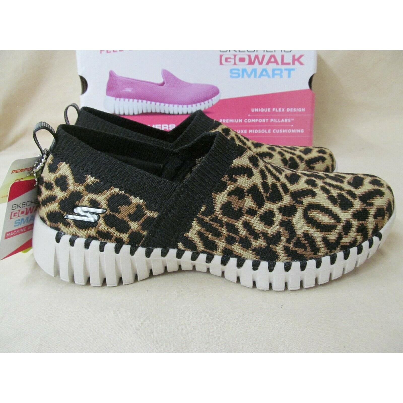 skechers go walk leopard shoes