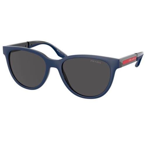 Prada Linea Rossa Dark Grey Oval Men`s Sunglasses PS05XS 02S06F54 - Frame: Black, Lens: Grey