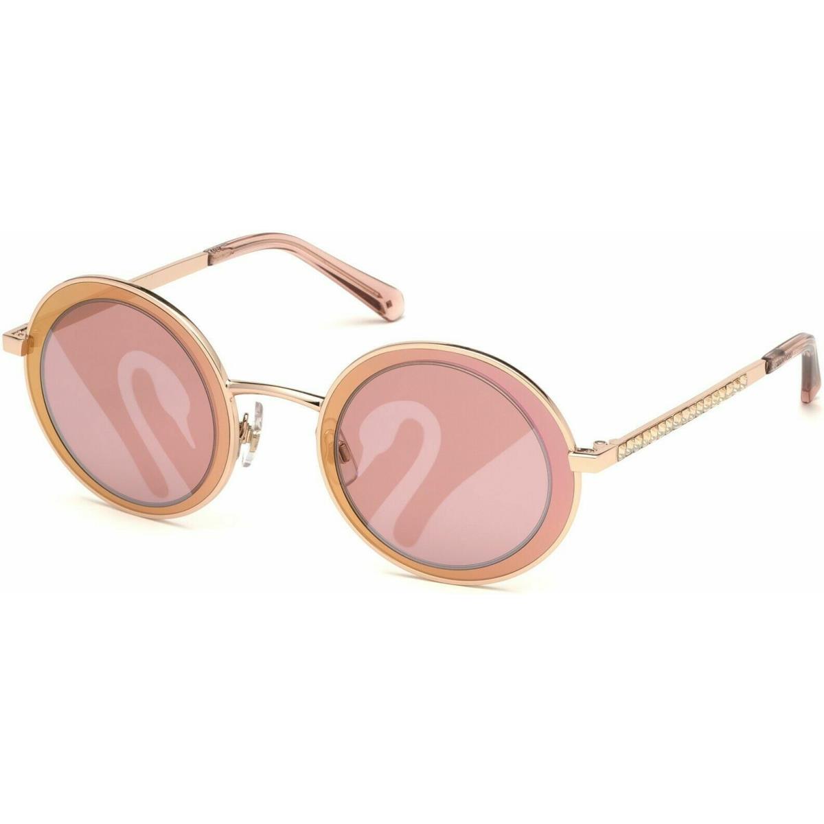 Swarovski Sunglasses SK 0199 c.28S in Shiny Rose Gold with Bordeaux Lenses