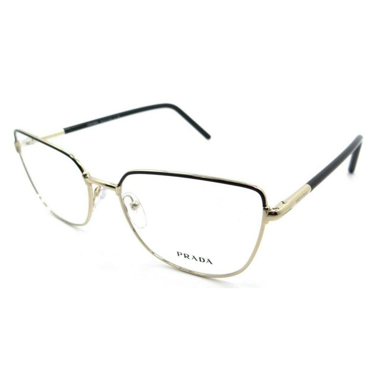 Prada Eyeglasses Frames PR 59YV AAV-1O1 55-17-145 Black / Pale Gold Italy