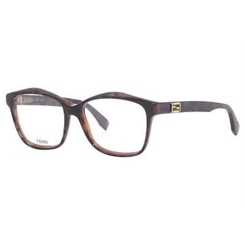 Fendi FF0093 D5T Eyeglasses Women`s Grey Havana Full Rim Square Shape 54mm