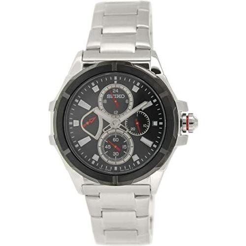 Seiko Lord SRL035 Men`s Stainless Steel IP Bezel Multi Function Retrograde Watch