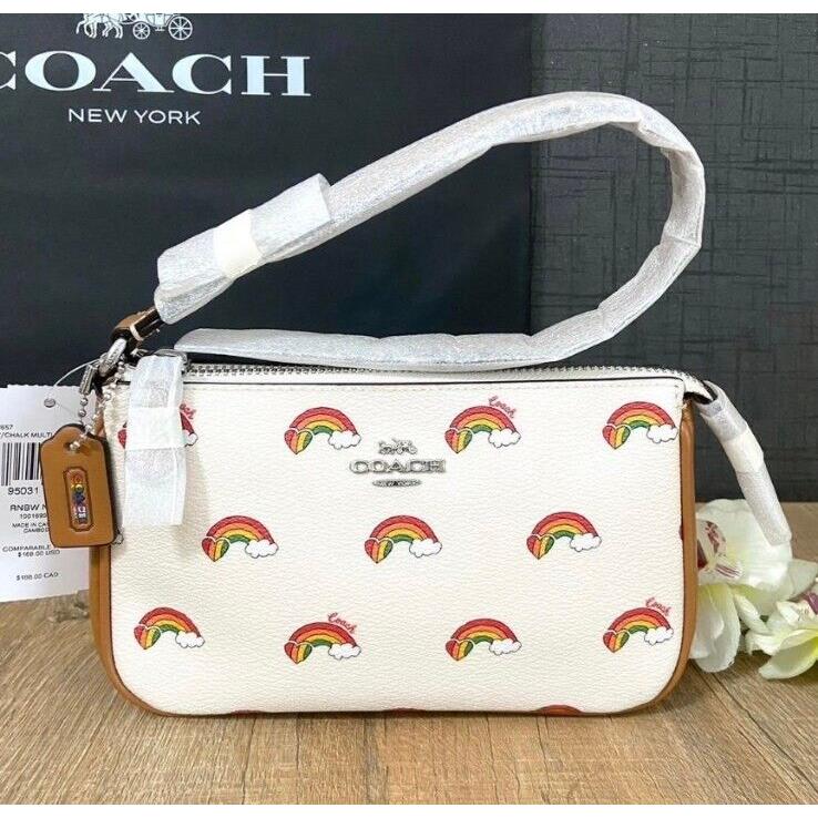 Coach CJ657 Nolita 19 With factory Rainbow Print IN Chalk Multi