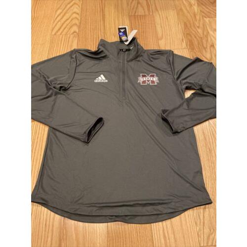 Adidas Ncaa Mississippi State 1/4 L/s Knit Top Training S GE2497 Black Bulldogs
