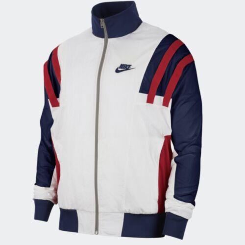 Nike Men`s Re-issue Zip-up Woven Track Jacket White/blue/red CJ4921-100 Large