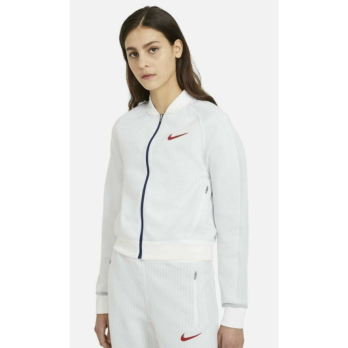 Nike Tech Fleece Womens Zip Collared Jacket White CZ3619-100 Usa sz XL