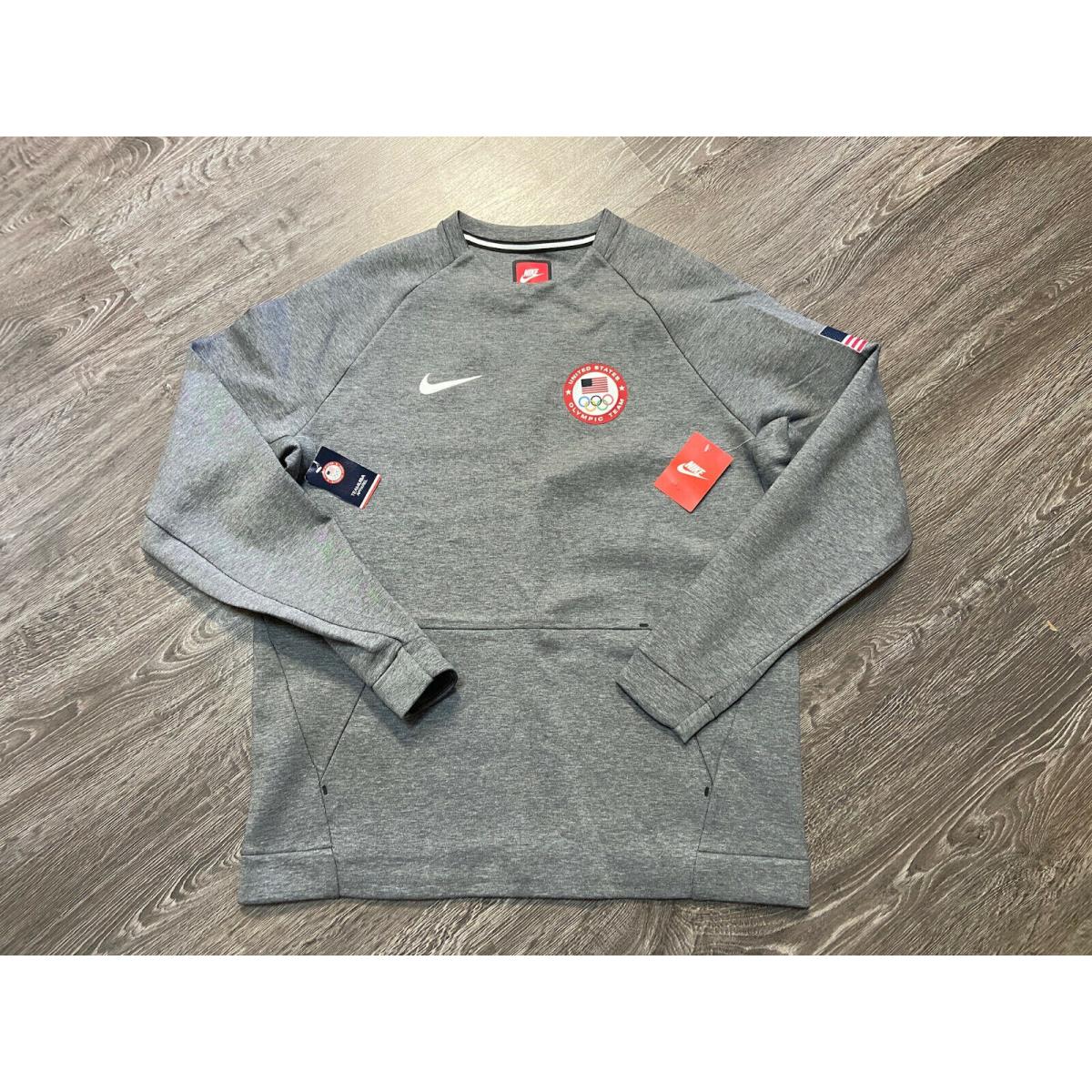Nike Team Usa 2016 Olympics Men`s Tech Fleece Crew Sweatshirt Size XL 807601-063