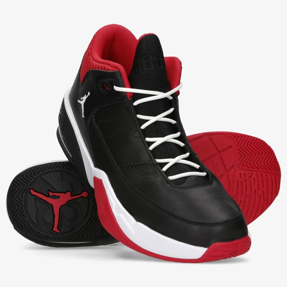 nike red black and white shoes high tops