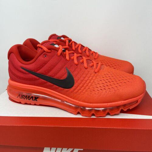 Nike Air Max 2017 Bright Crimson Black Running Shoes 849559 602 Mens Size 9