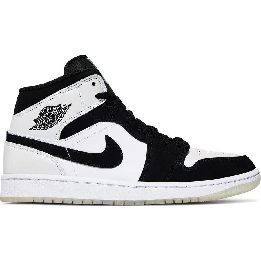 Nike Air Jordan 1 Mid SE `diamond` Black/white Sneakers Men`s Size 10 Shoes