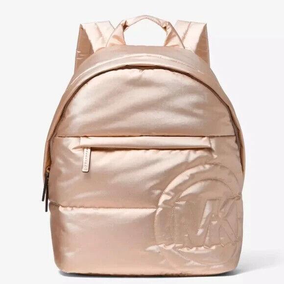 Michael Kors Rae Medium Quilted Nylon Rose Gold Backpack 35F1G5RB6M Y