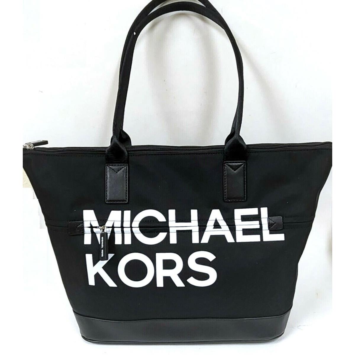 Michael Kors Sport Black Nylon Black Trim Large Tote Hand Bag