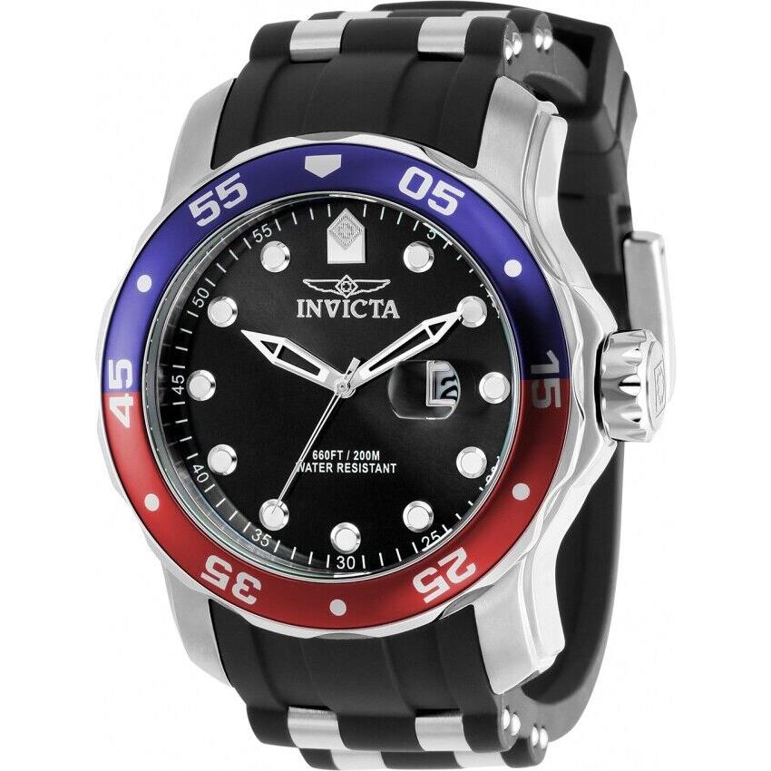 Invicta Pro Diver Quartz Black Dial Pepsi Bezel Men`s Watch 39103