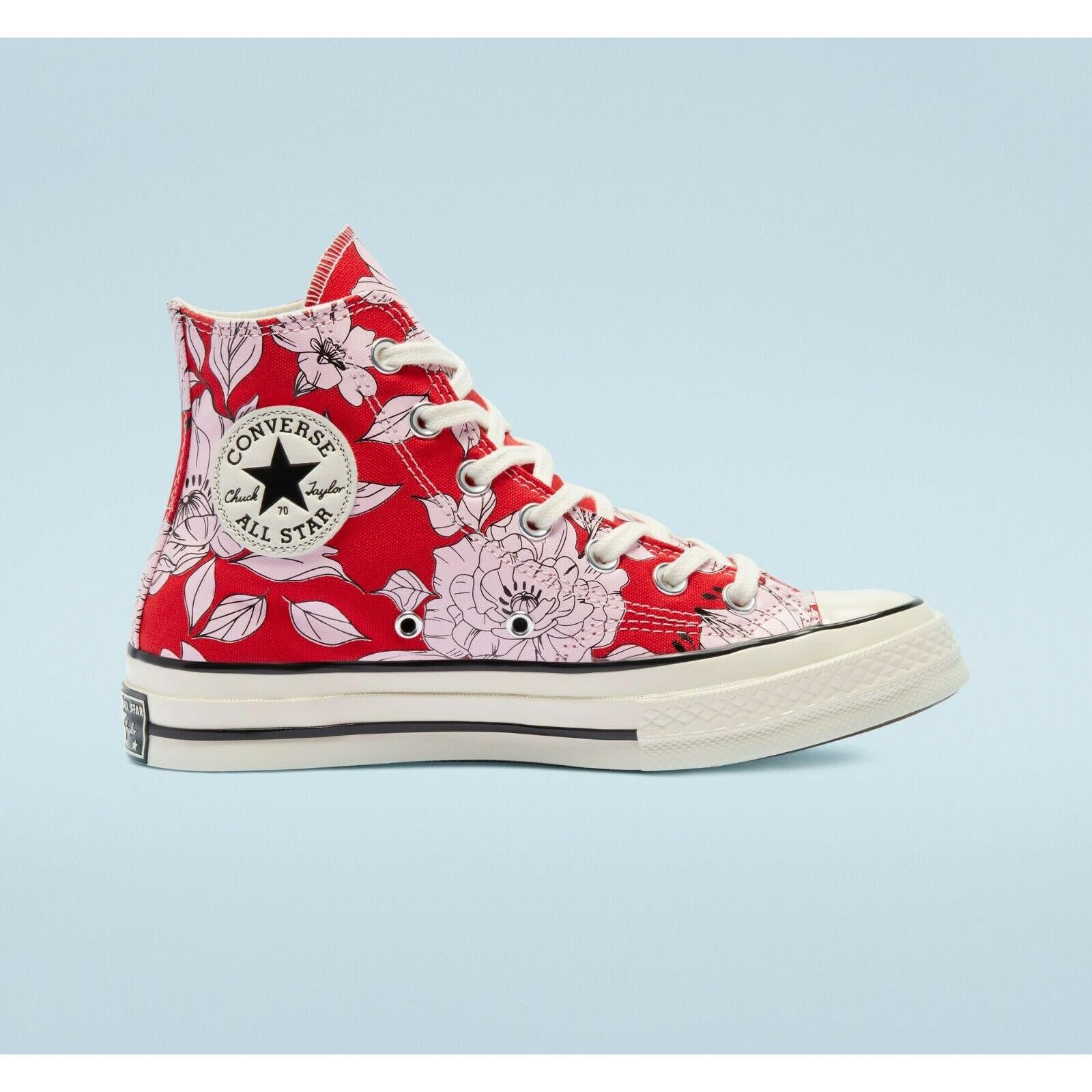 red floral converse