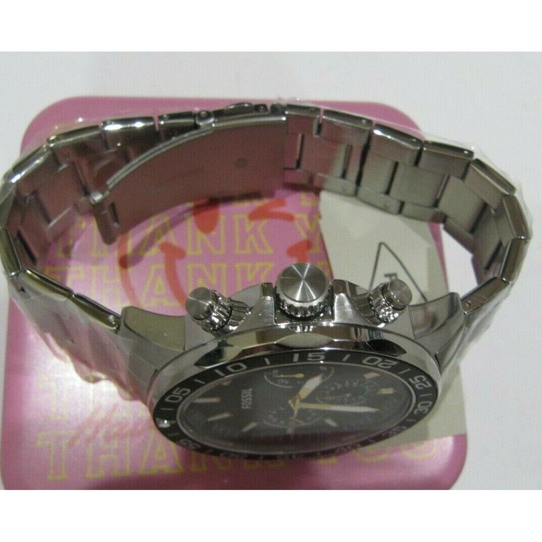 Fossil Men`s Bannon Silver Tone Multifunction Watch Green Dial BQ2492