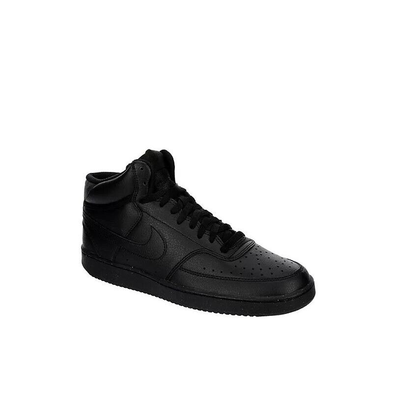 Nike Court Vision Mid High Top Men`s Shoes Sneakers Trainers Black Regular Leather