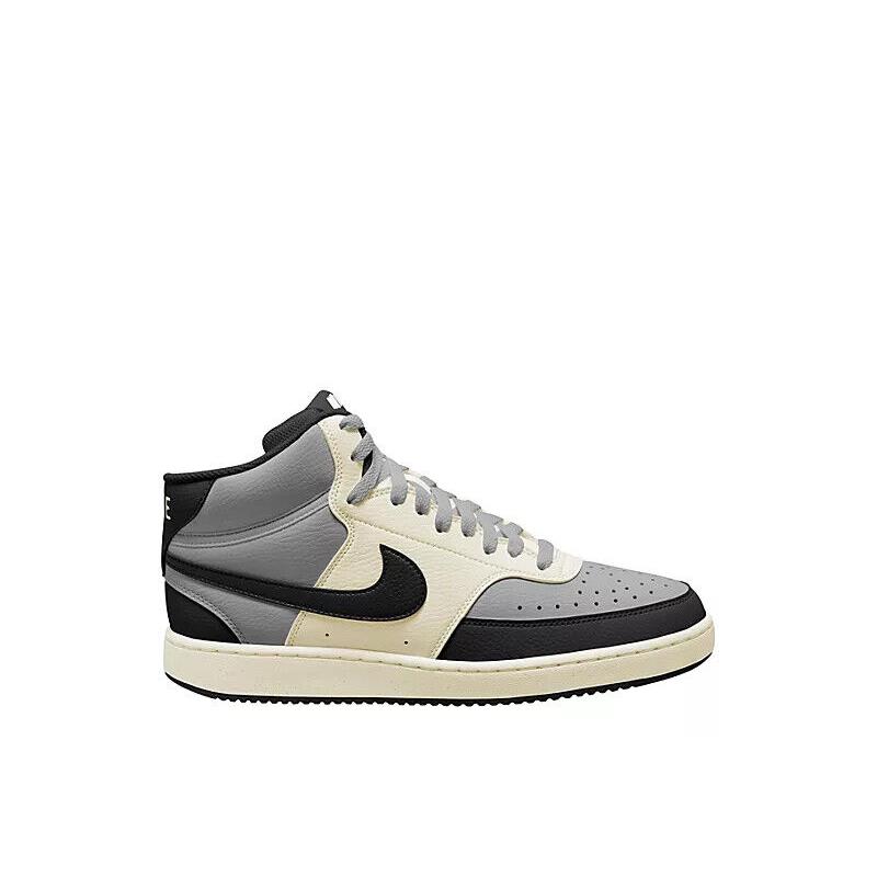 Nike Court Vision Mid High Top Men`s Shoes Sneakers Trainers Gray/Black Logo