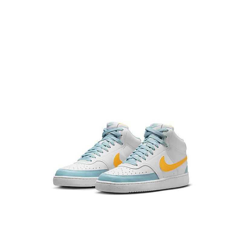 Nike Court Vision Mid High Top Men`s Shoes Sneakers Trainers White/Yellow
