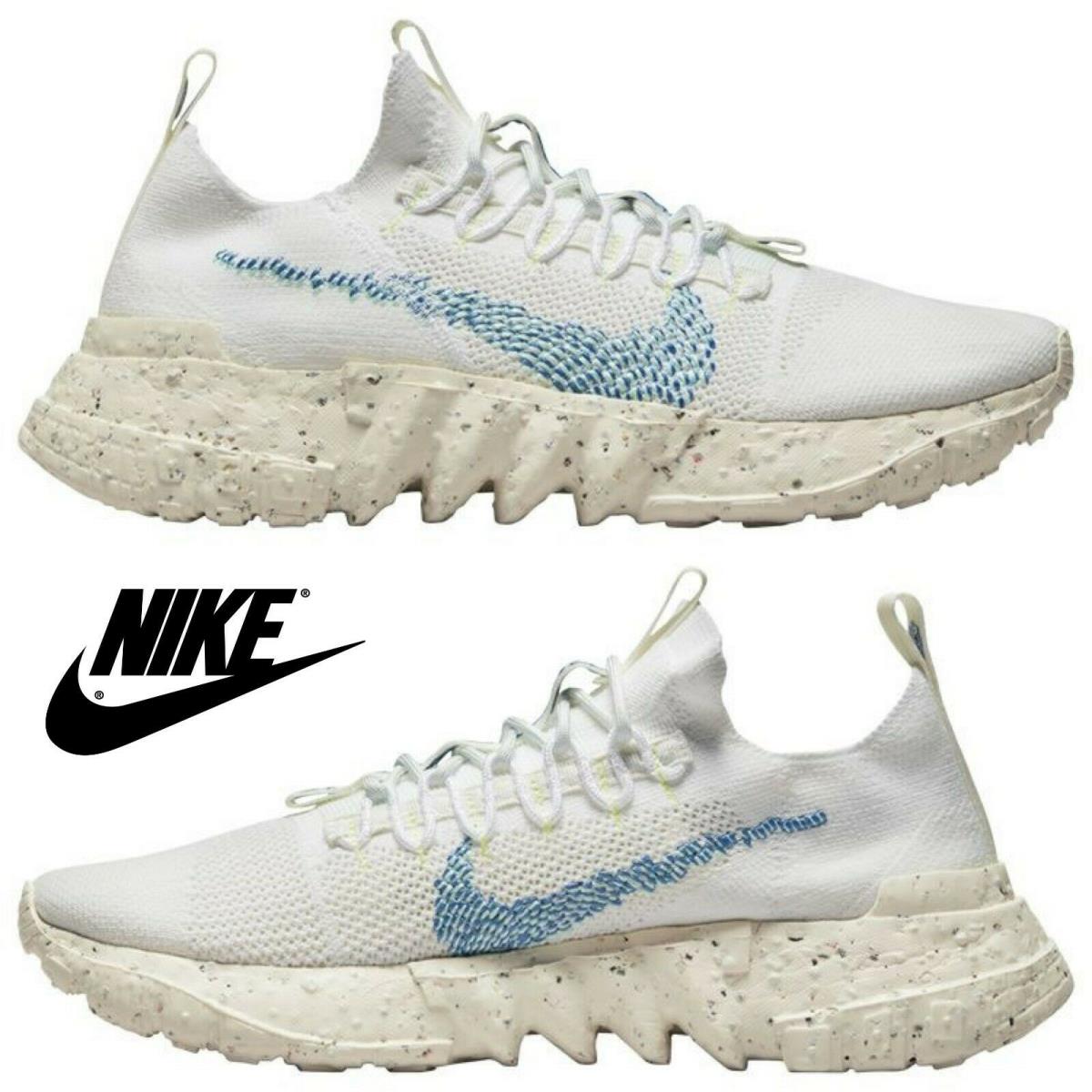 Nike Space Hippie 1 Men`s Casual Shoes Running Athletic Comfort Sport White Blue - White , White/Blue Manufacturer