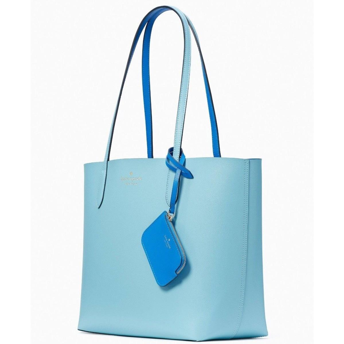 Kate Spade Ava Reversible Aquamarine Leather Tote Pouch Blue K6052 FS