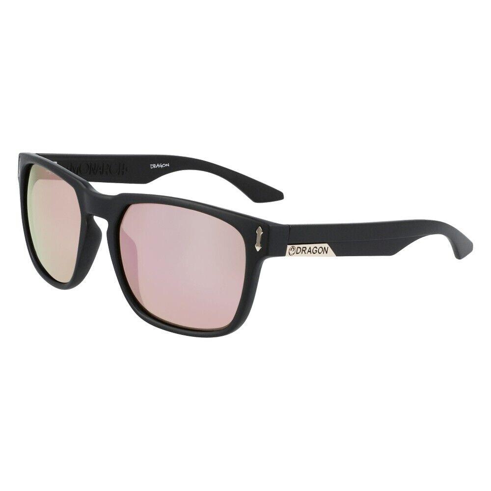 Dragon Eyewear Monarch Sunglasses Matte Black w/ Lumanlens Rose Gold Lens