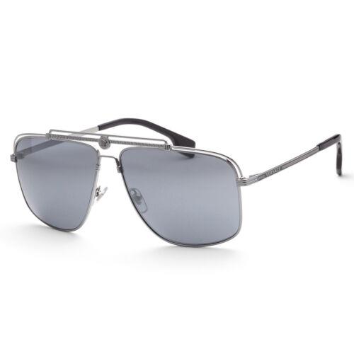 Versace Men`s VE2242-10016G Fashion 61mm Gunmetal Sunglasses - Frame: Gray, Lens: Gray, Other Frame: