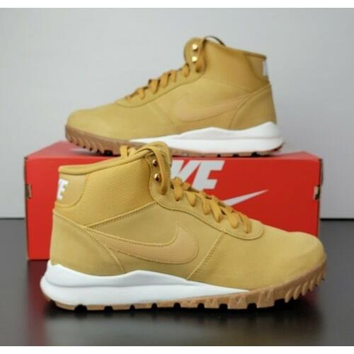 Nike Hoodland Suede Hi Top Haystack Light Brown Shoes 654888-727 Men`s Size 11.5