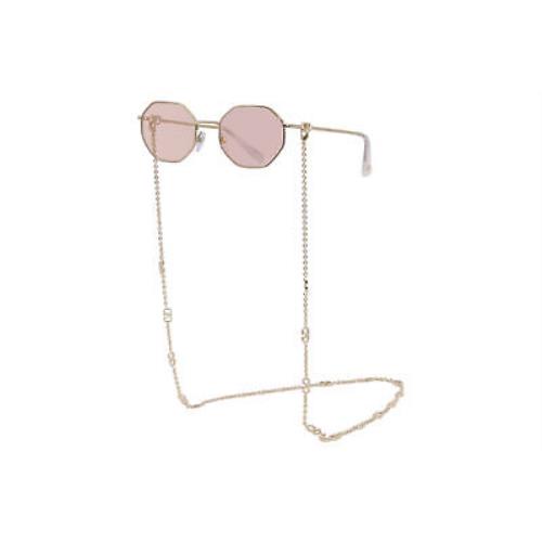Valentino VA2040 3003/5 Sunglasses Women`s Pale Gold/pink Lens 52-mm W/gold