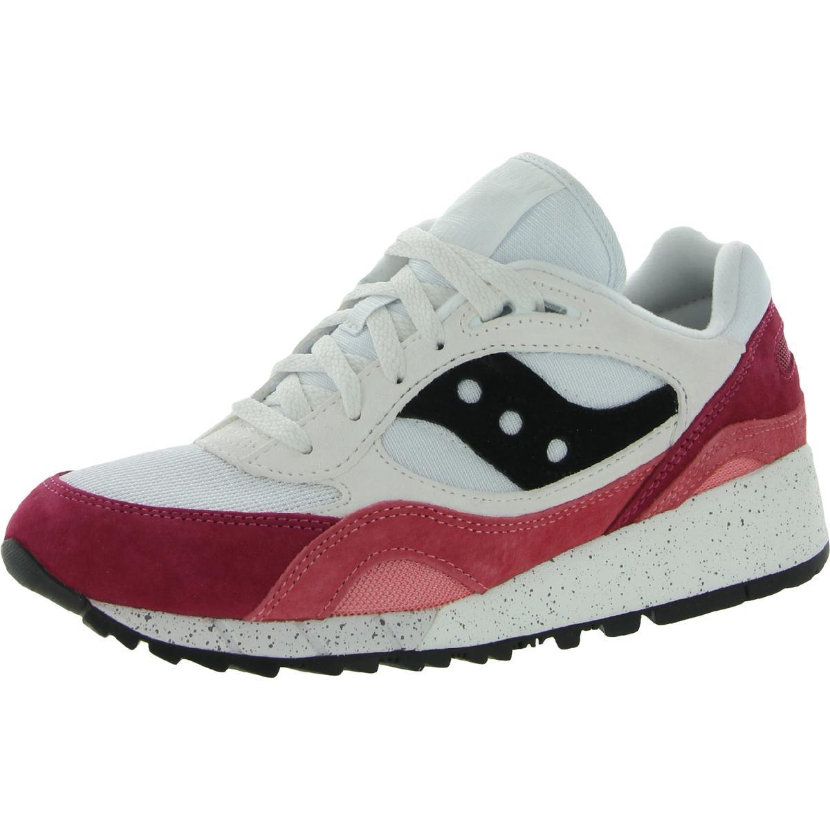 Saucony Men`s Shadow 6000 Leather Retro Inspired Athletic Fashion Sneaker White/Coral