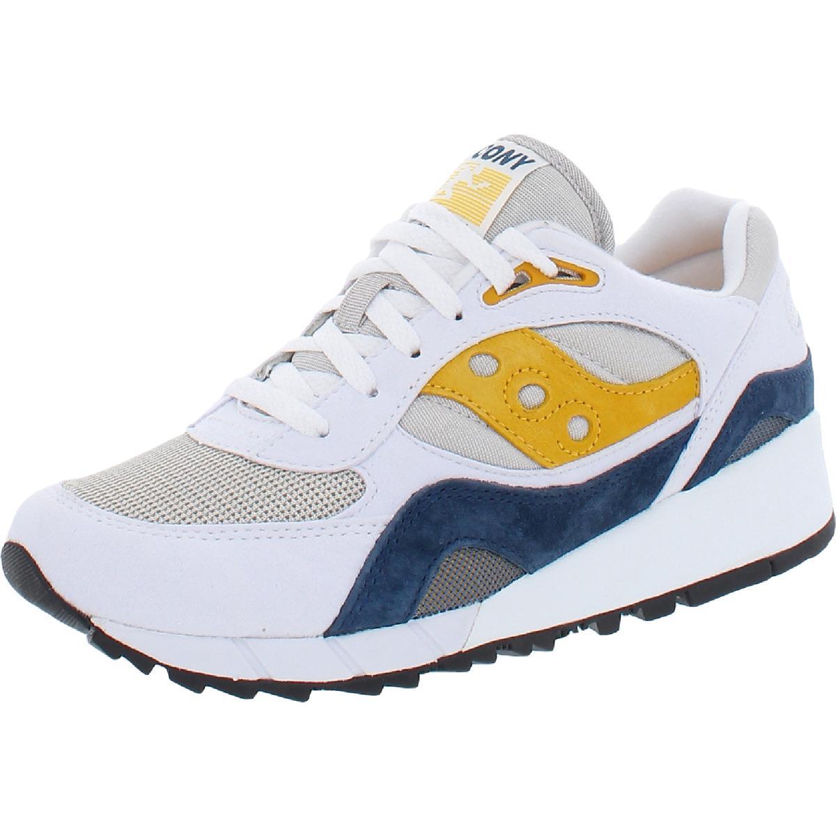 Saucony Men`s Shadow 6000 Leather Retro Inspired Athletic Fashion Sneaker White/Gold
